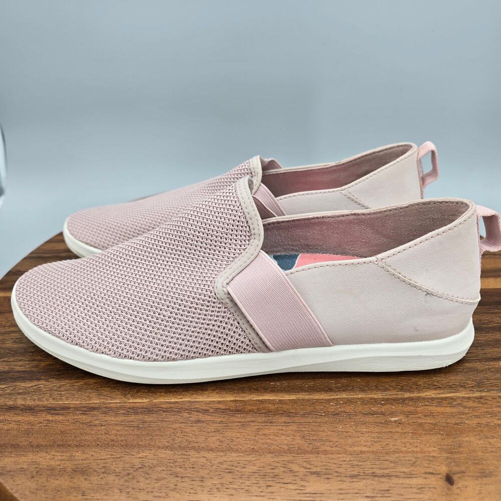 OluKai Shoes Womens 9.5 Light Pink Mesh Hale'iwa Slip On Comfort Sneakers - Picture 3 of 8